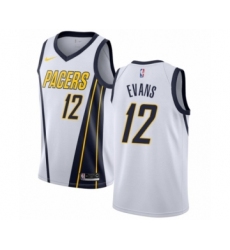 Men's Nike Indiana Pacers #12 Tyreke Evans White Swingman Jersey - Earned Edition