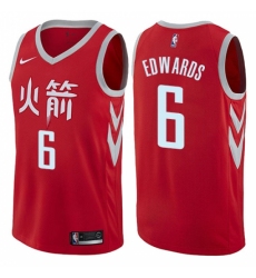 Women's Nike Houston Rockets #6 Vincent Edwards Swingman Red NBA Jersey - City Edition