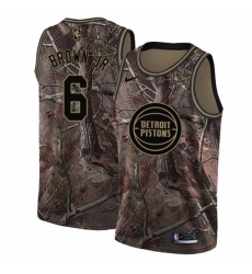 Men's Nike Detroit Pistons #6 Bruce Brown Jr. Swingman Camo Realtree Collection NBA Jersey
