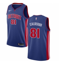 Women's Nike Detroit Pistons #81 Jose Calderon Swingman Royal Blue NBA Jersey - Icon Edition