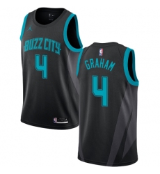 Men's Nike Jordan Charlotte Hornets #4 Devonte Graham Swingman Black NBA Jersey - 2018 19 City Edition