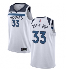 Men's Nike Minnesota Timberwolves #33 Keita Bates-Diop Swingman White NBA Jersey - Association Edition
