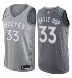 Women's Nike Minnesota Timberwolves #33 Keita Bates-Diop Swingman Gray NBA Jersey - City Edition