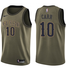 Youth Nike New Orleans Pelicans #10 Tony Carr Swingman Green Salute to Service NBA Jersey