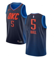 Men's Nike Oklahoma City Thunder #5 Devon Hall Swingman Navy Blue NBA Jersey Statement Edition