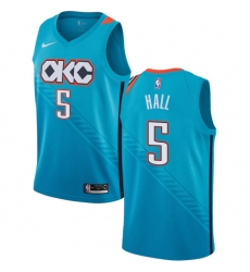 Men's Nike Oklahoma City Thunder #5 Devon Hall Swingman Turquoise NBA Jersey - City Edition