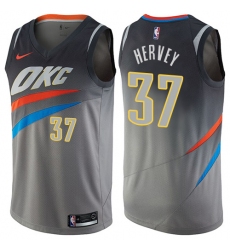 Youth Nike Oklahoma City Thunder #37 Kevin Hervey Swingman Gray NBA Jersey - City Edition
