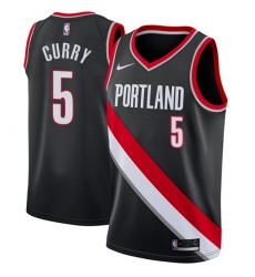 Men's Nike Portland Trail Blazers #5 Seth Curry Swingman Black NBA Jersey - Icon Edition