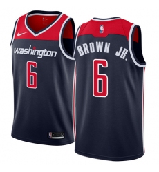 Men's Nike Washington Wizards #6 Troy Brown Jr. Swingman Navy Blue NBA Jersey Statement Edition