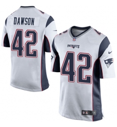 Men's Nike New England Patriots #42 Duke Dawson Game White NFL Jersey