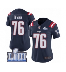 Women's Nike New England Patriots #76 Isaiah Wynn Limited Navy Blue Rush Vapor Untouchable Super Bowl LIII Bound NFL Jersey