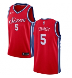Men's Nike Philadelphia 76ers #5 Landry Shamet Swingman Red NBA Jersey Statement Edition