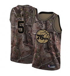 Youth Nike Philadelphia 76ers #5 Landry Shamet Swingman Camo Realtree Collection NBA Jersey