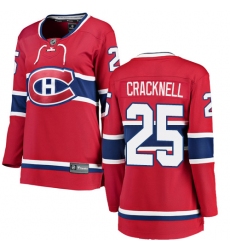 Women's Montreal Canadiens #25 Adam Cracknell Authentic Red Home Fanatics Branded Breakaway NHL Jersey