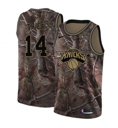 Men's Nike New York Knicks #14 Allonzo Trier Swingman Camo Realtree Collection NBA Jersey