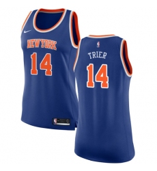 Women's Nike New York Knicks #14 Allonzo Trier Swingman Royal Blue NBA Jersey - Icon Edition