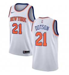Men's Nike New York Knicks #21 Damyean Dotson Swingman White NBA Jersey - Association Edition