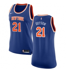 Women's Nike New York Knicks #21 Damyean Dotson Swingman Royal Blue NBA Jersey - Icon Edition