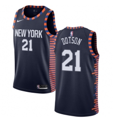 Youth Nike New York Knicks #21 Damyean Dotson Swingman Navy Blue NBA Jersey - 2018 19 City Edition