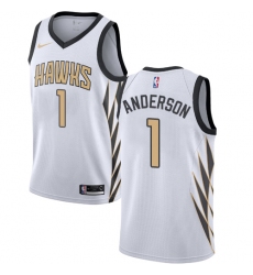 Women's Nike Atlanta Hawks #1 Justin Anderson Swingman White NBA Jersey - City Edition