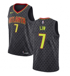 Men's Nike Atlanta Hawks #7 Jeremy Lin Swingman Black NBA Jersey - Icon Edition