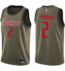 Youth Nike Houston Rockets #2 Brandon Knight Swingman Green Salute to Service NBA Jersey