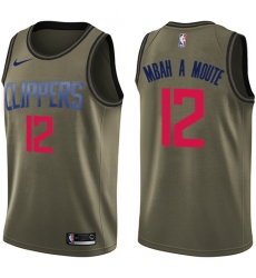 Youth Nike Los Angeles Clippers #12 Luc Mbah a Moute Swingman Green Salute to Service NBA Jersey