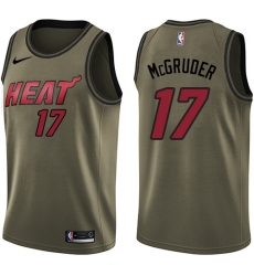 Youth Nike Miami Heat #17 Rodney McGruder Swingman Green Salute to Service NBA Jersey