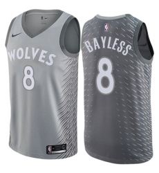 Men's Nike Minnesota Timberwolves #8 Jerryd Bayless Swingman Gray NBA Jersey - City Edition