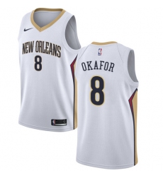 Men's Nike New Orleans Pelicans #8 Jahlil Okafor Swingman White NBA Jersey - Association Edition