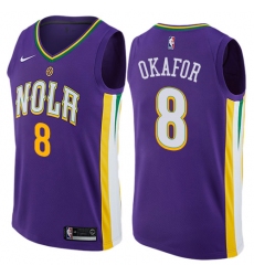 Youth Nike New Orleans Pelicans #8 Jahlil Okafor Swingman Purple NBA Jersey - City Edition