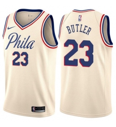 Men's Nike Philadelphia 76ers #23 Jimmy Butler Swingman Cream NBA Jersey - City Edition