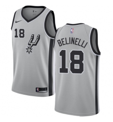 Men's Nike San Antonio Spurs #18 Marco Belinelli Swingman Silver NBA Jersey Statement Edition