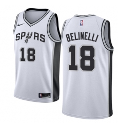 Men's Nike San Antonio Spurs #18 Marco Belinelli Swingman White NBA Jersey - Association Edition