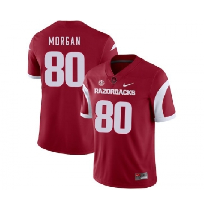 Arkansas Razorbacks 80 Drew Morgan Red College Football Jersey