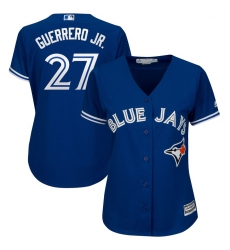 Women's Toronto Blue Jays #27 Vladimir Guerrero Jr.Majestic Plus Size Cool Base Player Jersey – Royal