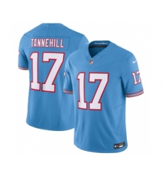 Men's Nike Tennessee Titans #17 Ryan Tannehill Light Blue 2023 F.U.S.E. Vapor Limited Throwback Stitched Football Jersey