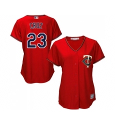 Women's Minnesota Twins #23 Nelson Cruz Replica Scarlet Alternate Cool Base Baseball Jersey