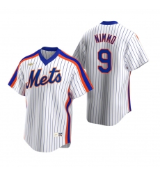 Men's Nike New York Mets #9 Brandon Nimmo White Cooperstown Collection Home Stitched Baseball Jersey