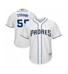 Youth San Diego Padres #55 Matt Strahm Replica White Home Cool Base Baseball Jersey