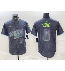 Men's Tampa Bay Rays #8 Brandon Lowe Charcoal 2024 City Connect Player Number Limited Cool Base Jersey