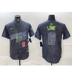 Men's Tampa Bay Rays #8 Brandon Lowe Charcoal 2024 City Connect Player Number Limited Cool Base Jerseys