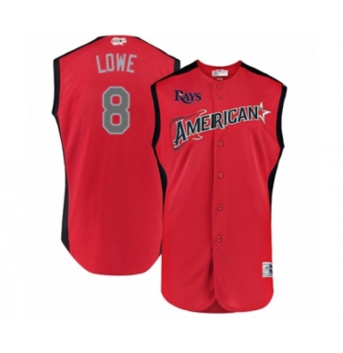 Youth Tampa Bay Rays #8 Brandon Lowe Authentic Red American League 2019 Baseball All-Star Jersey