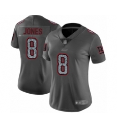Women's New York Giants #8 Daniel Jones Limited Gray Static Fashion Football Jersey Women's New York Giants #8 Daniel Jones Limited Gray Static Fashion Football Jersey