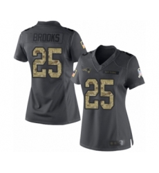 Women's New England Patriots #25 Terrence Brooks Limited Black 2016 Salute to Service Football Jersey