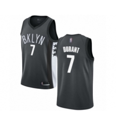 Women's Brooklyn Nets #7 Kevin Durant Authentic Gray Basketball Jersey Statement Edition