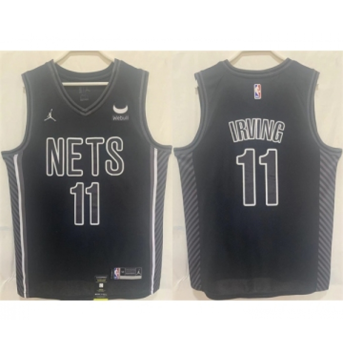 Men's Brooklyn Nets #11 Kyrie Irving Black Stitched Basketball Jersey