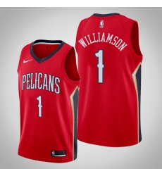 Men's Nike New Orleans Pelicans #1 Zion Williamson Red NBA Swingman Statement Edition Jersey
