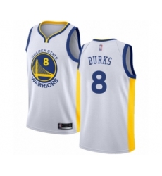 Youth Golden State Warriors #8 Alec Burks Swingman White Basketball Jersey - Association Edition
