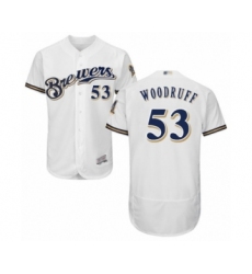 Men's Milwaukee Brewers #53 Brandon Woodruff White Alternate Flex Base Authentic Collection Baseball Jersey